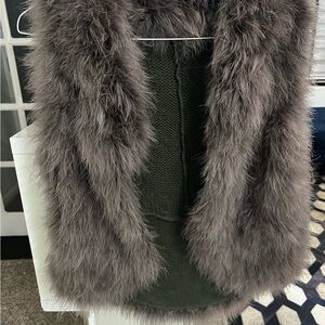 Gray Faux Fur Vest Zara